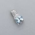 Penny preville aquamarine 14k wg diamond pendant square cushion cut aquamarine approx 4 cts 18 dwt 28 gs