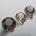 Three large 14k gold and quartz rings 19401960 warm yellow and brown toned gems in 14k yellow or rose gold largest gem 24 mm 234 dwt 365 gs sizes 5 12  6