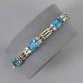 Diamond and blue topaz bracelet 14k yg 108 dwt 168 gs 7 14
