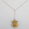 Victorian gold locket pendantbrooch 10k yellow gold 15 dwt 234 gs locket 1 34 x 1 38 chain 20
