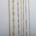 Yellow gold chain necklaces and bracelets large link necklace 24 with matching bracelet 7 marked 14k italy 18k ornate bracelet 8 four 14k yg necklaces longest 23 332 dwt 517 gs