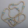 14k yellow gold link necklace with blue topaz barrel links with six blue topaz stations 198 dwt 308 gs 30
