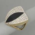 Minimalist diamond and onyx 14k gold ring ca 1985 arrowshaped diamond pave and onyx tablet on split shank diamonds approx 125 cts tw 11 dwt 171 gs size 8 12
