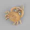 Diamond and gold crab brooch 14k yg crab brooch with diamond eyes approx 04 ct tw retailed by bailey banks  biddle marked 14k 84 dwt gw 13 gs gw 1 12