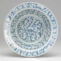 Chinese porcelain deep bowl blue and white decoration 19th c 12 12 x 9 dia