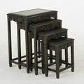 Asian furniture nest of four hardwood snack tables 20th c largest 26 x 20 x 14
