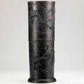 Japanese bronze umbrella stand with dragons late 19thearly 20th c 24 x 8 12 dia
