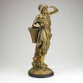 Eugene laurent french 18321898 patinated figural bronze of a fisherwoman carrying lobsters 19th c signed e laurent 24 34 x 8 12 x 8 12