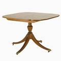 Traditional furniture exotic wood pedestal base dining room table 20th 30 x 42 sq