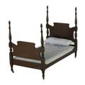 Doll furniture fourposted mahogany bed with mattress and pillow 20th c 26 x 33 12 x 18 12