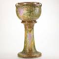 Roseville brown wisteria jardiniere and pedestal unmarked total 28 x 13