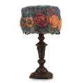 Reproduction pairpoint puffy lamp rose butterfly shade 20th c 20 12 x 12