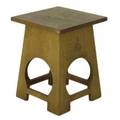 Stickley by e j audi contemporary roycroft style tabouret quartersawn oak late 19th c branded markmetal tag 20 12 x 16 sq