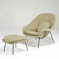 Eero saarinen knoll studio womb chair and ottoman usa 1990s enameled metal and upholstery unmarked chair 36 x 41 x 36 ottoman 17 12 x 25 x 21