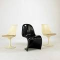Eero saarinen verner panton knoll associates herman miller two tulip chairs and one panton chair all marked panton 33 x 19 x 23