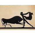 William hunt diederich cut paper silhouette of matador and bull usa 1920s framed and matted unsigned 6 x 8