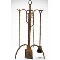 Style of jacques adnet fourpiece gilt iron fireplace tool set france c1950 unmarked overall 33 12 x 16 dia
