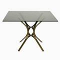Roger sprunger dunbar dining table usa 1970s bronze and smoked glass unmarked 27 12 x 39 sq