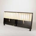 Edward wormley dunbar adjustable kingsize headboard usa 1950s mahogany and leather brass label 45 x 73 x 22 12