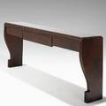 Tommi parzinger parzinger originals console usa 1950s lacquered wood and mirror unmarked 32 x 74 x 14