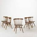 George nakashima knoll set of five side chairs usa 1940s birch and walnut unmarked each 30 x 33 x 19 12