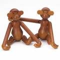 Kay bojesen two teak monkeys denmark 1950s both branded kay bojesendenmarkcopyright each 7 12 tall