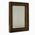 John richard hall mirror with molded rope frame usa 2000s beveled mirror crackled and enameled frame labeled numbered and dated 47 x 35 x 5