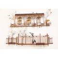 C jere artisan house two streetscape wall sculptures usa 1970s patinated copper brass and gilt iron each signed copyright c jere each approx 21 x 48 x 4
