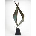 C jere artisan house abstract sculpture in patinated brass ca 1974 signed and dated 26250 37 x 12 x 6