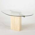 Style of willy rizzo dining table 1970s marble chromed steel and glass 29 x 72 x 42 14