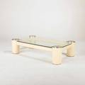 American modern coffee table 1960s70s enameled metal brushed steel and glass 16 12 x 62 x 38