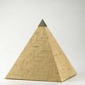Maitland smith attr decorative pyramid usa ca 1990 tessellated bone or ivory and nickelplated brass marked with retailers label 16 x 14 12 sq international bids and bids issuing fro