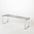 Style of milo baughman bench usa 1970s chromed steel 17 x 48 x 16 12