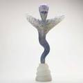 Mark abildgaard tall totem cast glass sculpture usa 1990 signed and dated 33 12 x 18