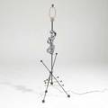 Frederick weinberg floor lamp usa 1950s enameled metal and wood unmarked 60 x 20 dia