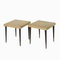 Paul frankl johnson furniture co pair of occasional tables lacquered cork mahogany and brass unmarked each 16 14 x 18 sq