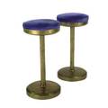 American art deco stools 1930s brass and velvet 29 12 x14 34 dia