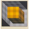 Victor vasarely hungarian 19061997 two untitled screenprints framed each signed and numbered with certificate on verso larger 25 12 x 25 12