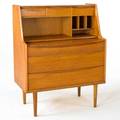 Arne vodder secretary with pullout vanity denmark 1960s teak and mirrored glass stamped and illegibly signed 42 12 x 34 x 18