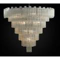 Camer large chandelier italy 1960s crystal and enameled steel unmarked 52 x 60 dia
