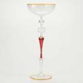 Contemporary art glass tall goblet with sommerso and zanfirico decoration illegibly engraved signature 13 12 x 5 14 dia