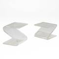 Style of francois arnal pair of acrylic stools france ca 1970 taller 15 x 14 sq