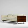 Milo baughman thayer coggin threeseat sofa no2165 usa 1960s rosewood chromed steel fine leather unmarked 28 12 x 86 x 35