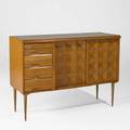 Edmund spence cabinet 1950s birch brass laminate unmarked 35 12 x 52 x 19 14