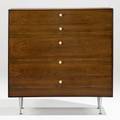 George nelson herman miller thin edge fivedrawer dresser no 5240 usa 1950s rosewood aluminum porcelain foil label 40 12 x 40 x 18 12