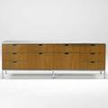 Florence knoll knoll international tendrawer cabinet usa 1970s oak chromed steel marble knoll intl label 25 12 x 74 12 x 18