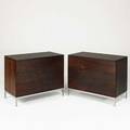 Florence knoll knoll international pair of threedrawer dressers usa 1960s rosewood chromed steel label to bottom of one dresser 28 34 x 36 x 19 12