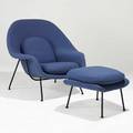 Eero saarinen knoll assoc womb chair and ottoman usa 1950s wool enameled metal unmarked 36 x 39 12 x 35 17 x 26 x 21