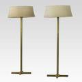 Th robsjohngibbings hansen pair of rare floor lamps new york 1950s brass enameled metal linen diffuser stamped hansen new york 48 x 19