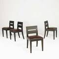 Christian liaigre holly hunt set of four dining chairs chicago 1990s mahogany leather upholstery frames stamped 31 x 17 12 x 19 34